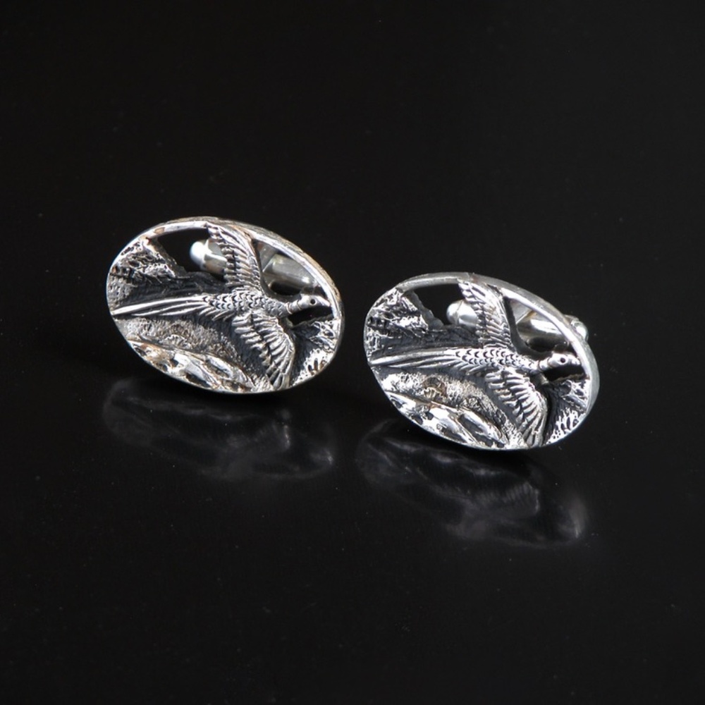 Vintage Flying Wild Pheasant Cufflinks